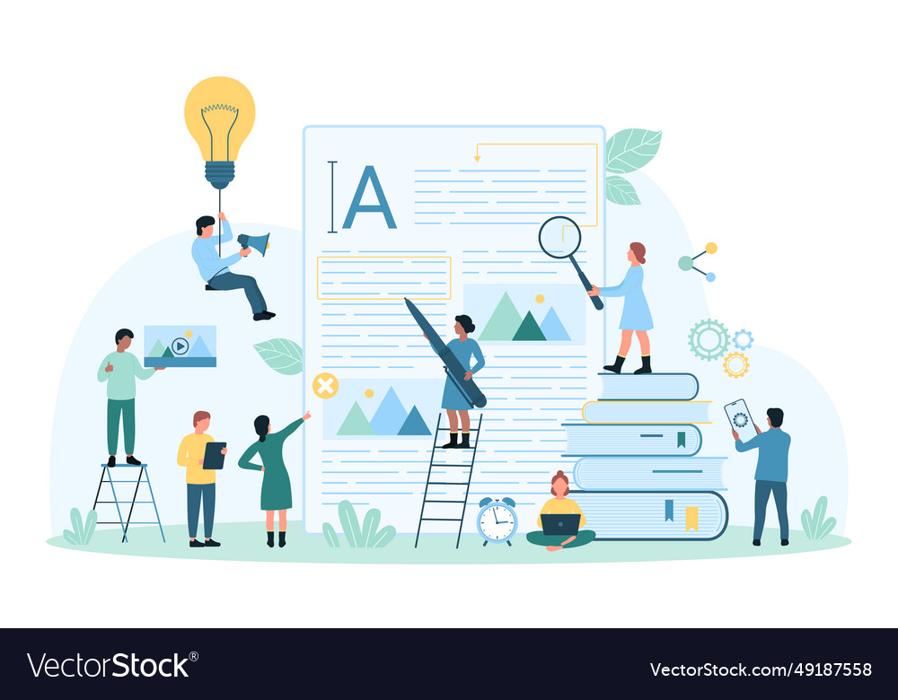 Content creation service copywriters create vector image Content creation service copywriters create