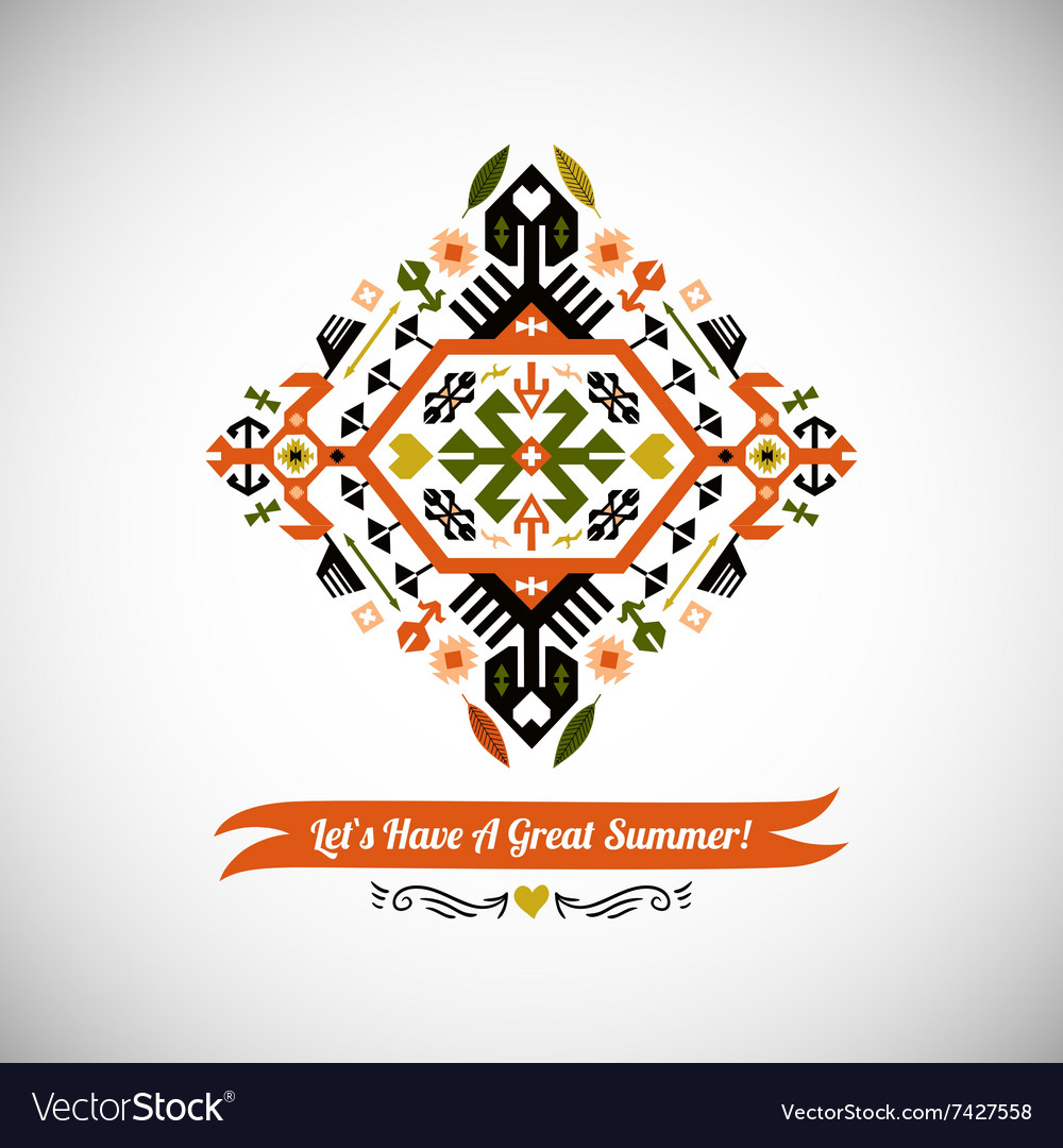 Decorative element on native ethnic style
