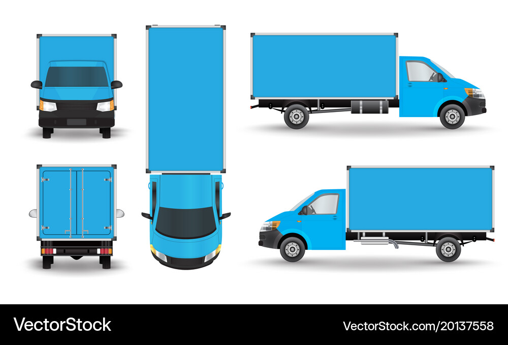 Van Layout Vector Delivery van - layout for presentation Royalty Free Vector