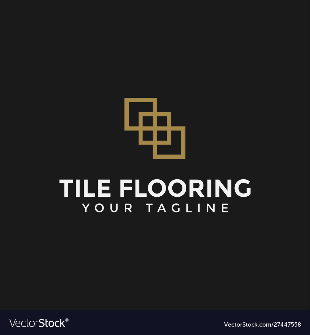 Elegant tile flooring logo design template