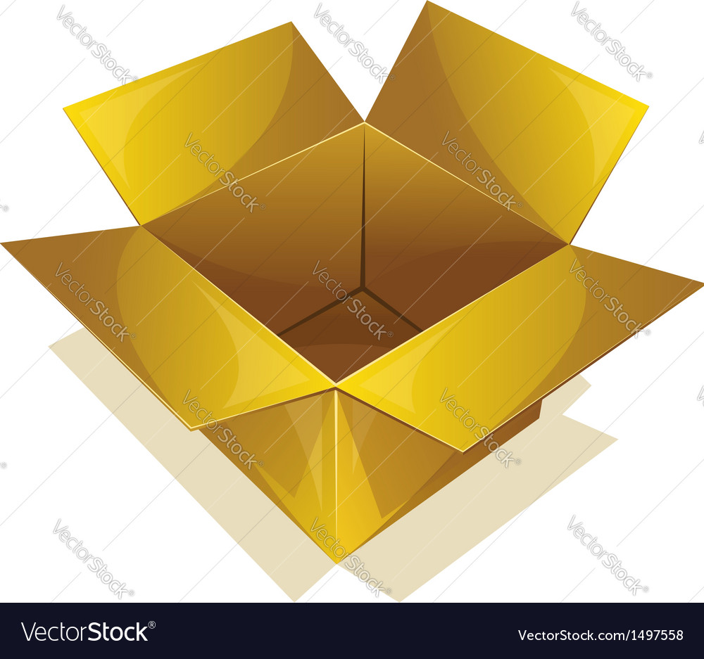 Empty box with open cover