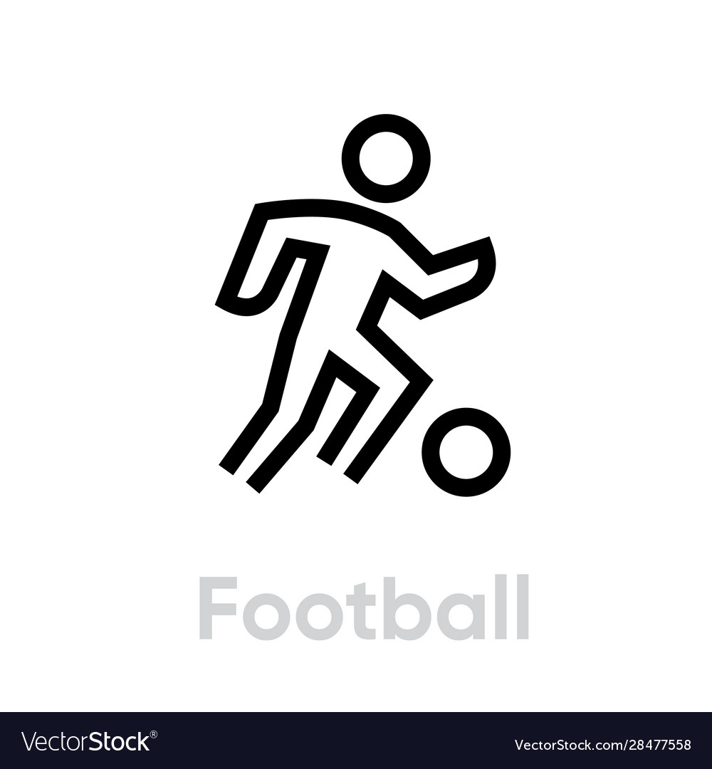 Football Soccer Icons - Editable Stroke