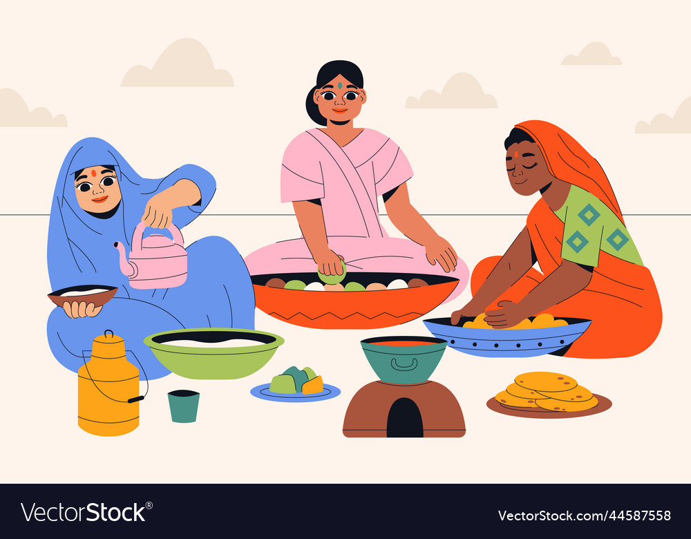 Hand drawn india lifestyle Royalty Free Vector Image