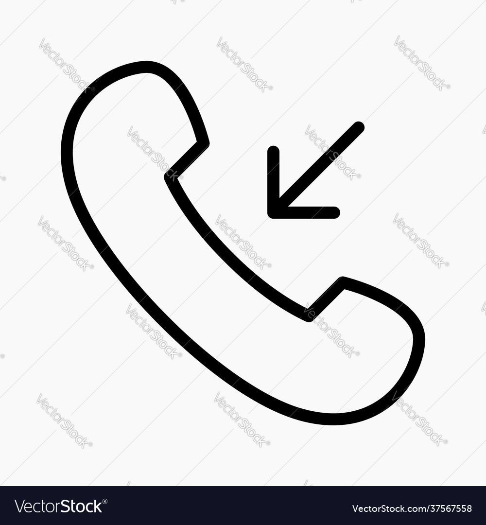 Incoming call icon elements for user interface vector image Incoming call icon elements for user interface