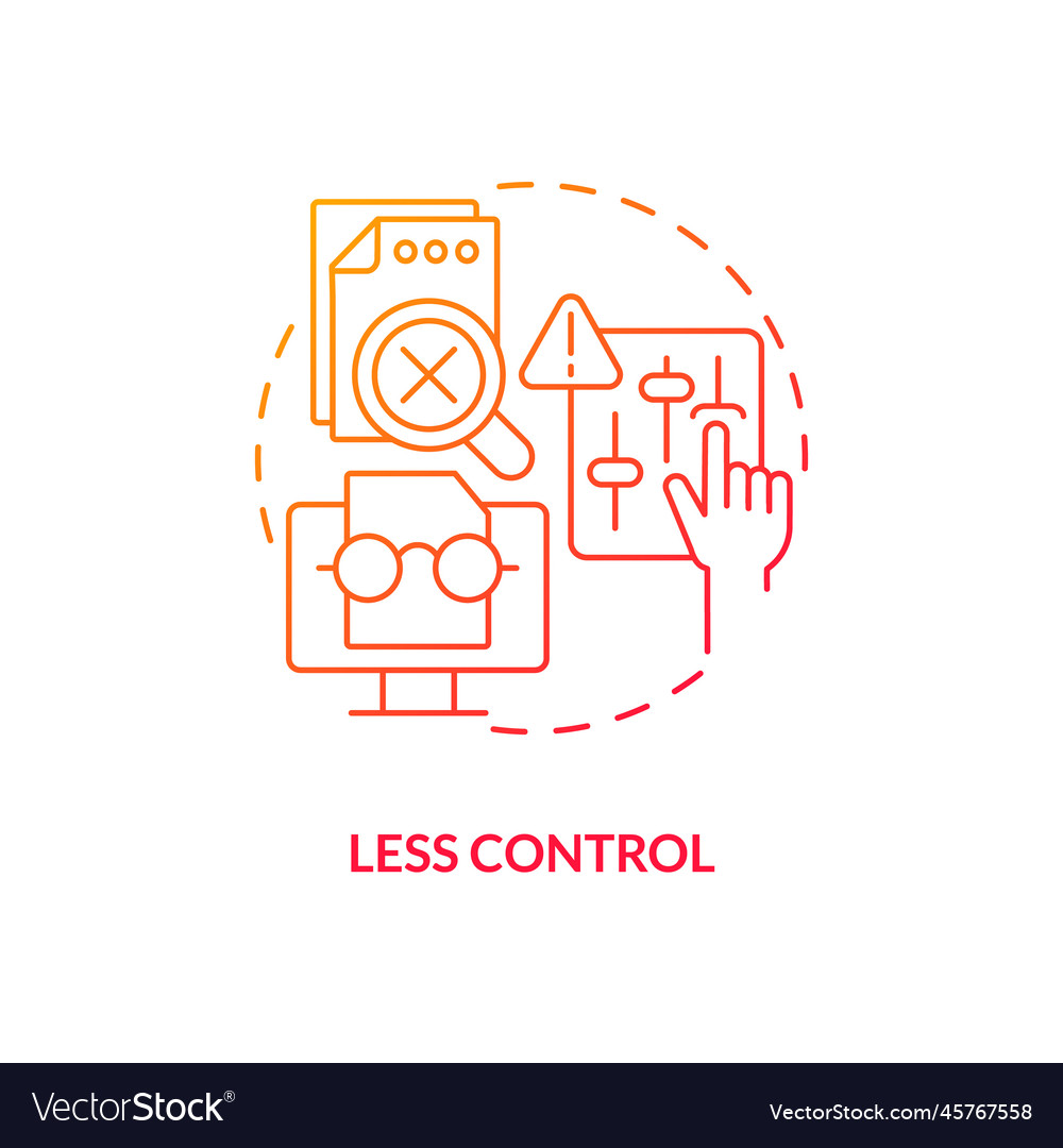 Less control red gradient concept icon