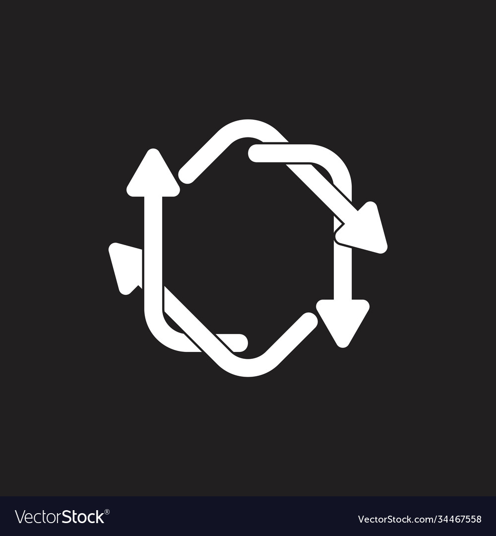 Linked circle arrow overlapping vector image Linked circle arrow overlapping