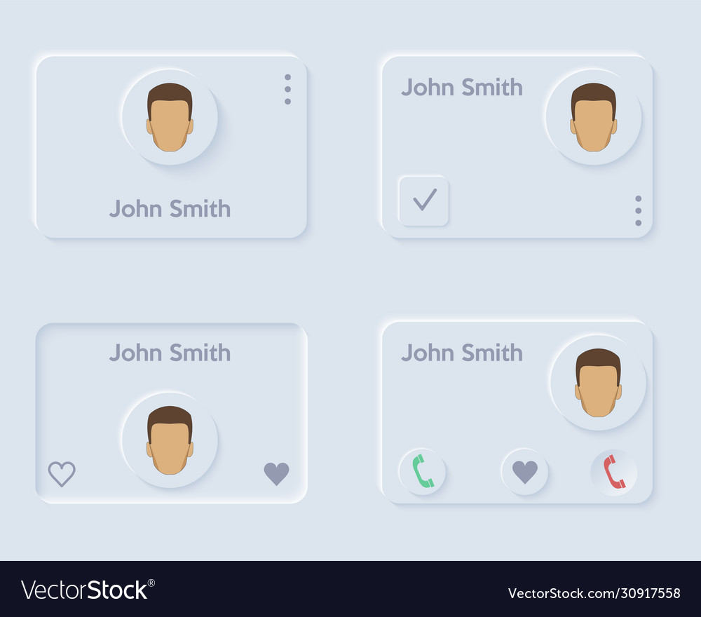 Neumorph ui kit on device screen vector image Neumorph ui kit on device screen