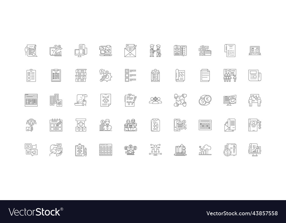 Programm concept linear icons line