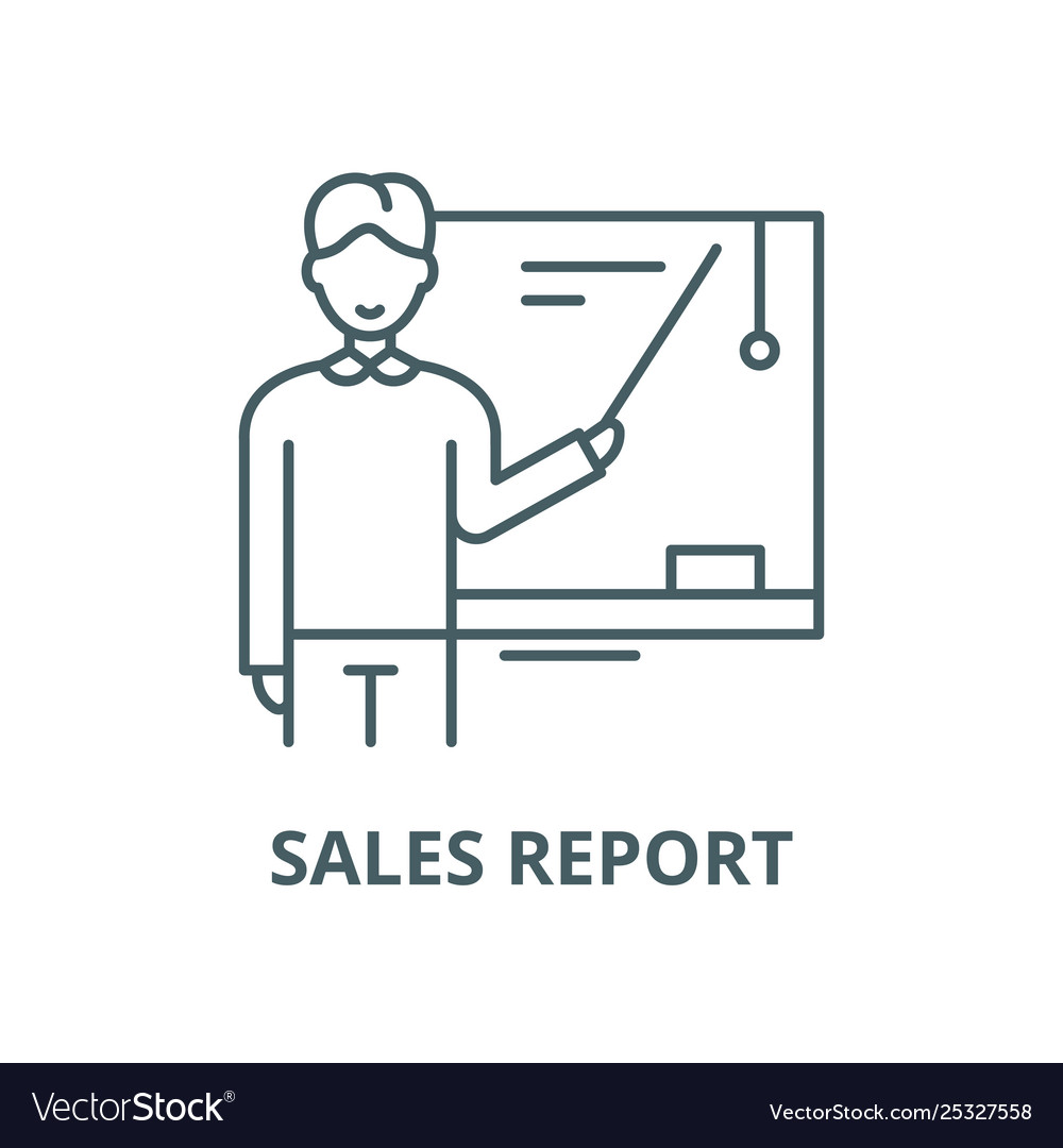 Sales report line icon linear concept vector image Sales report line icon linear concept