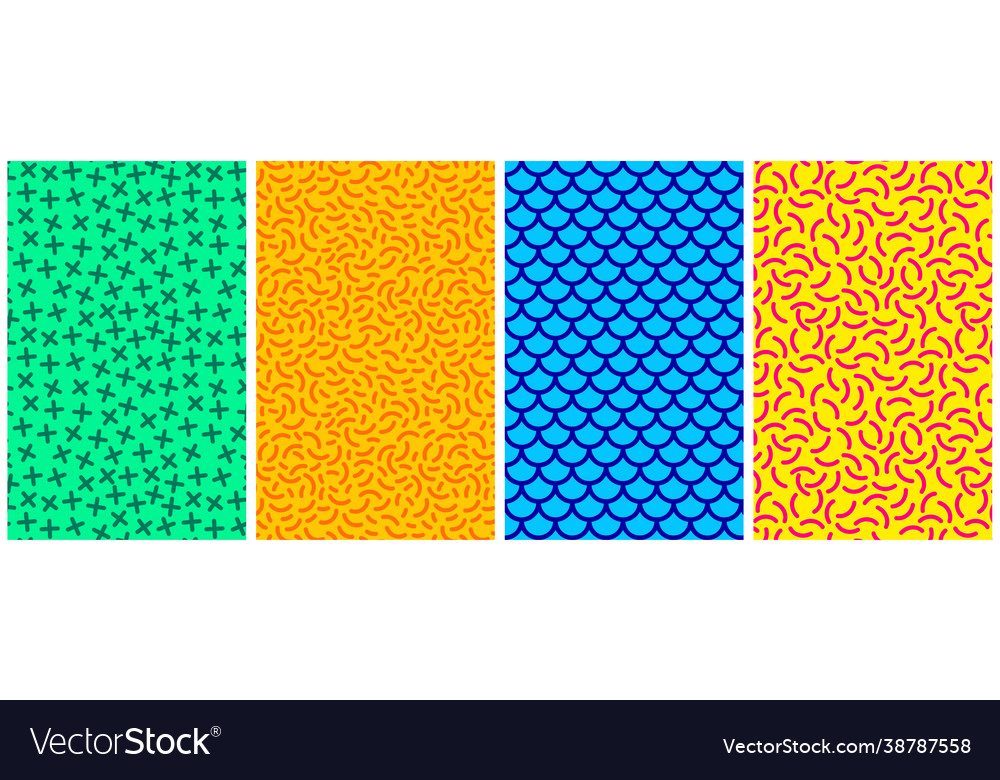 Set horizontal different colorful patterns vector image Set horizontal different colorful patterns