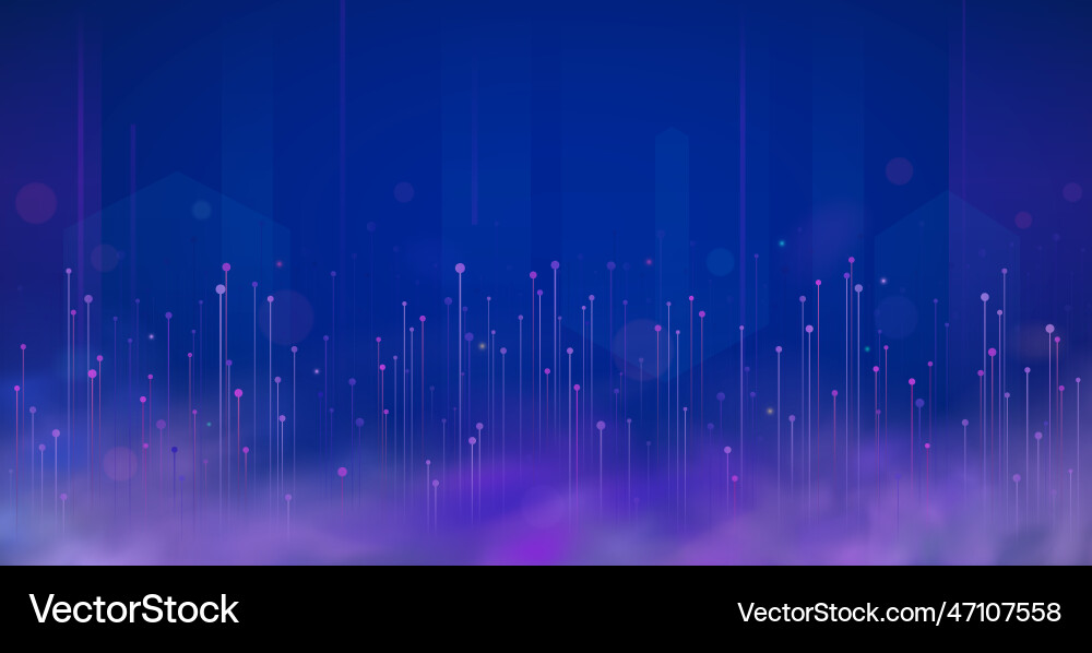 Speed digital data stream ai big information Vector Image