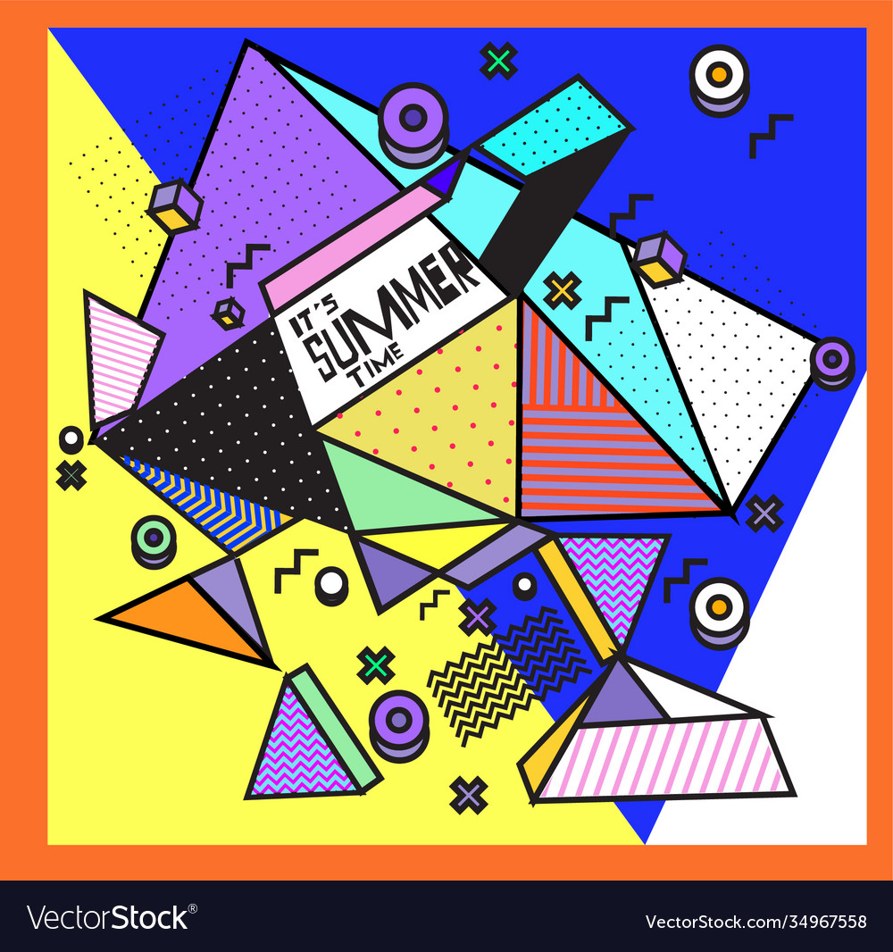 Triangle geometric forms for summer design event vector image Triangle geometric forms for summer design event