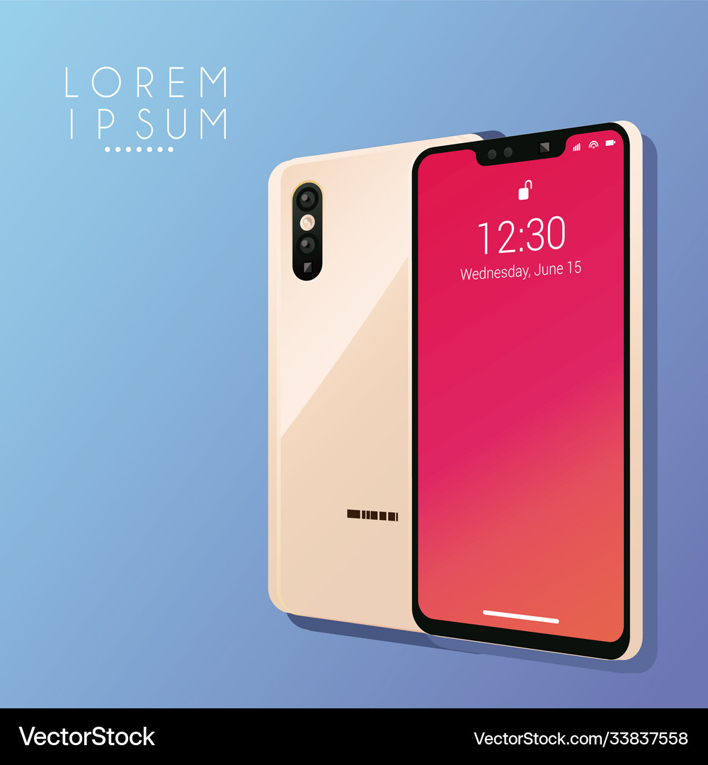 Two mockup smartphones devices icons Royalty Free Vector