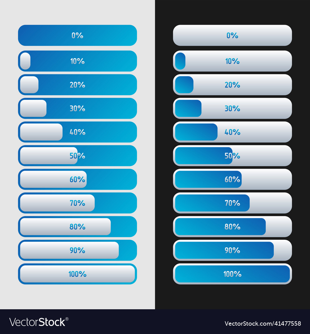 Two options for loading icons from 0 to 100 Vector Image Two options for loading icons from 0 to 100