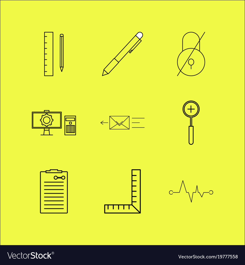 Web linear icon set simple outline icons