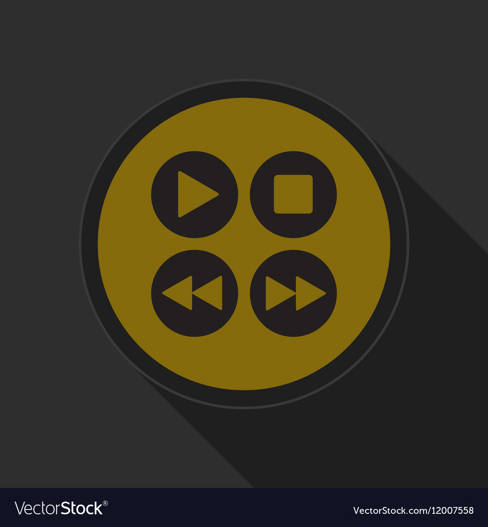 Yellow round button four music control buttons