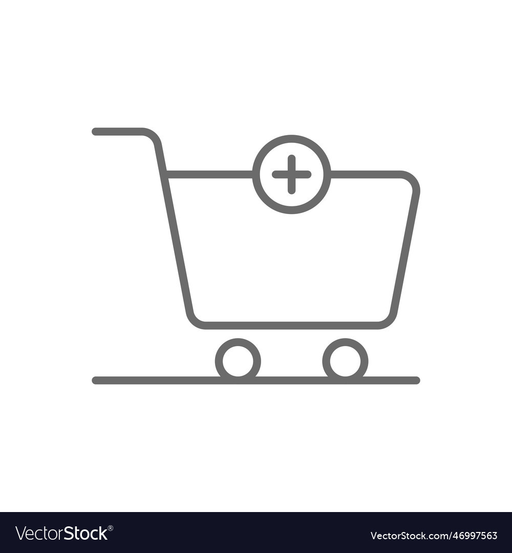 Add to chart e-commers icon with black outline vector image Add to chart e-commers icon with black outline
