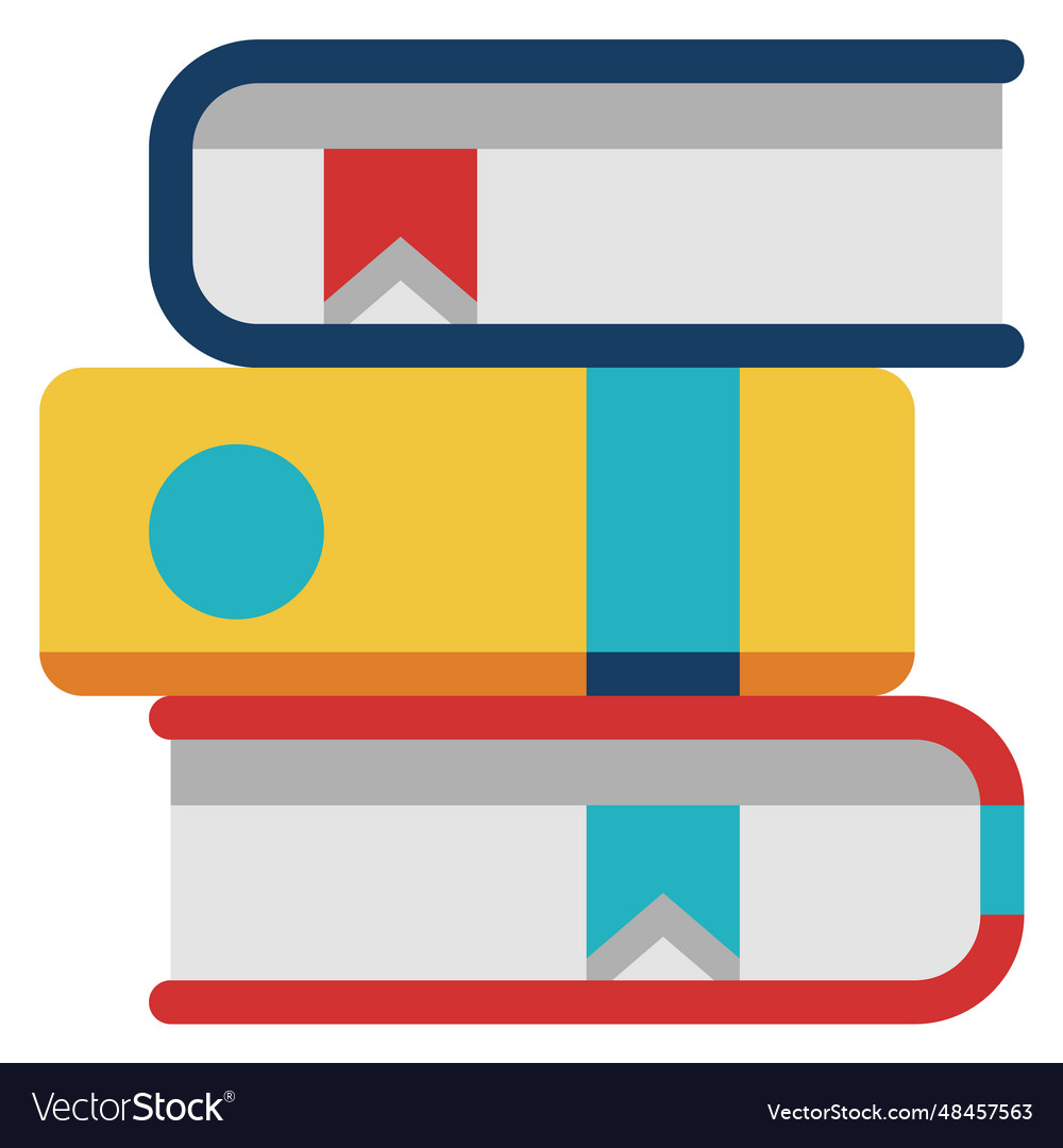 Book stack icon studying symbol knowledge sign Vector Image