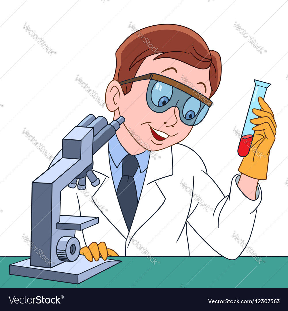 Cartoon chemical scientist Royalty Free Vector Image