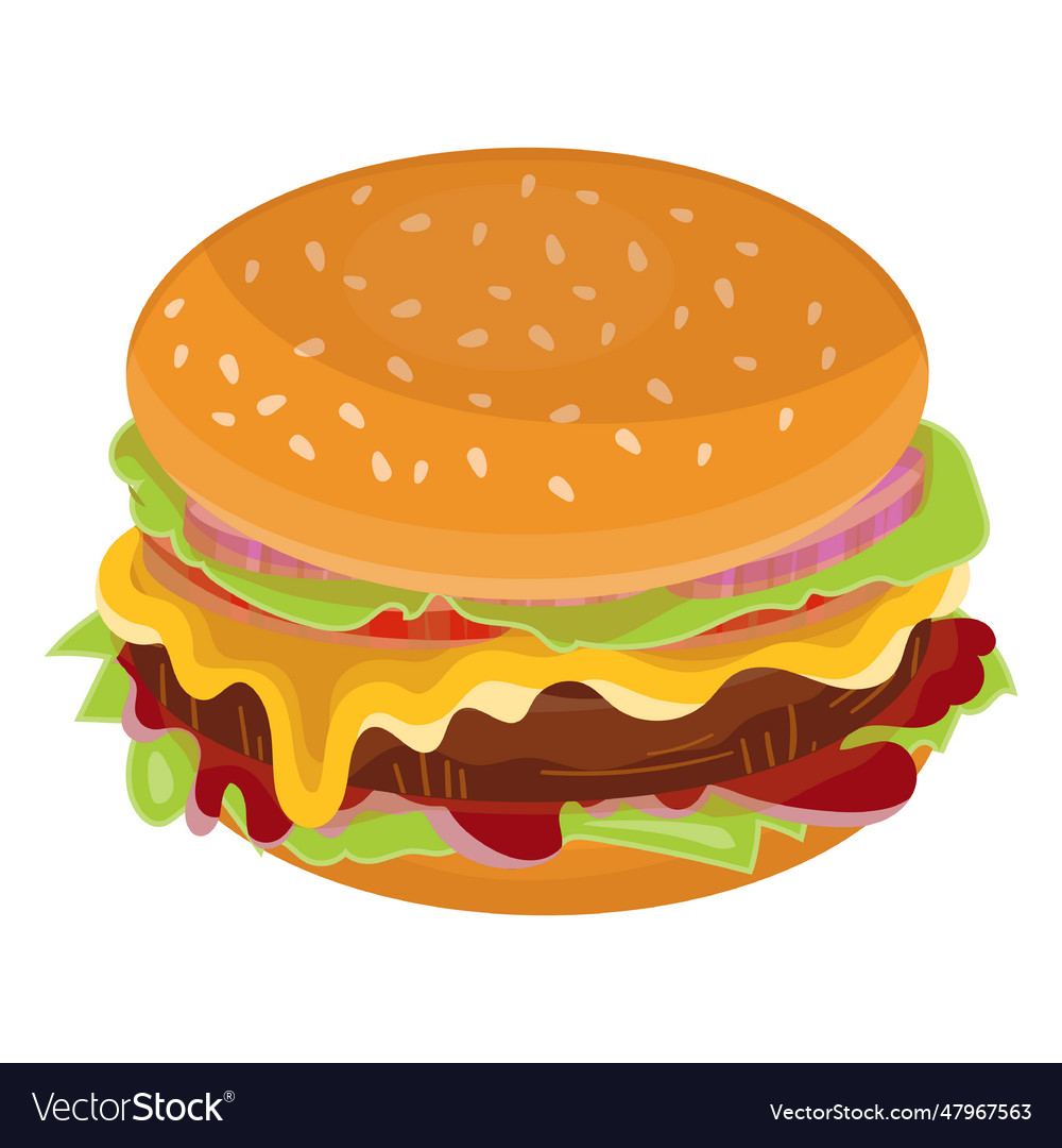Cheeseburger Flat Icon Royalty Free Vector Image Cheeseburger Flat Icon Royalty Free Vector Image
