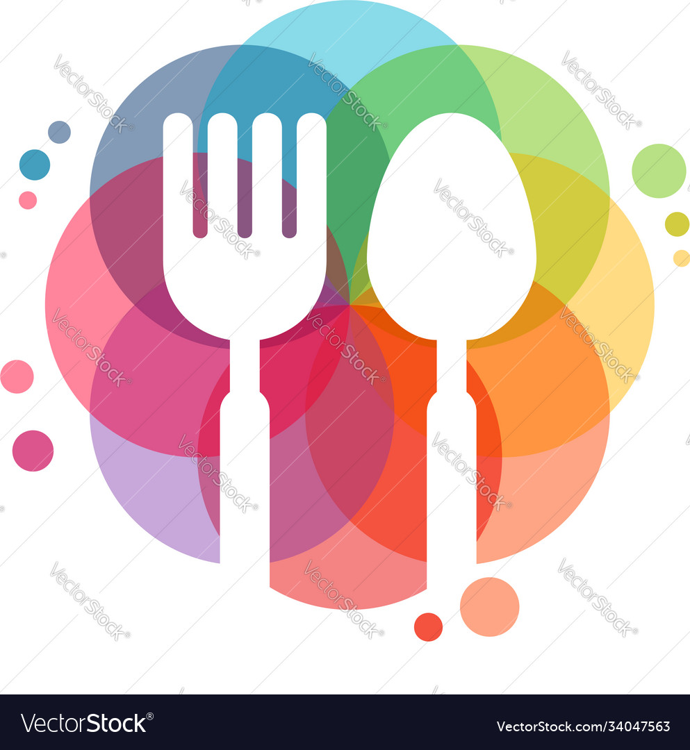 Colorful food logo restaurant designs Royalty Free Vector