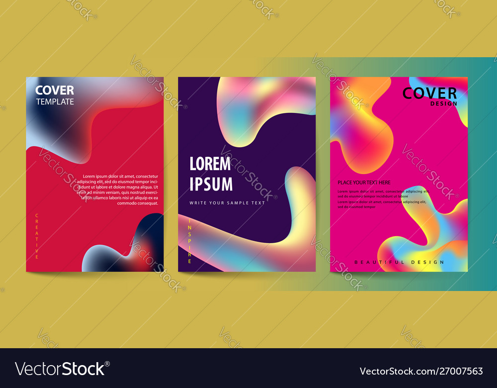 Fluid color covers set colorful bubble shapes