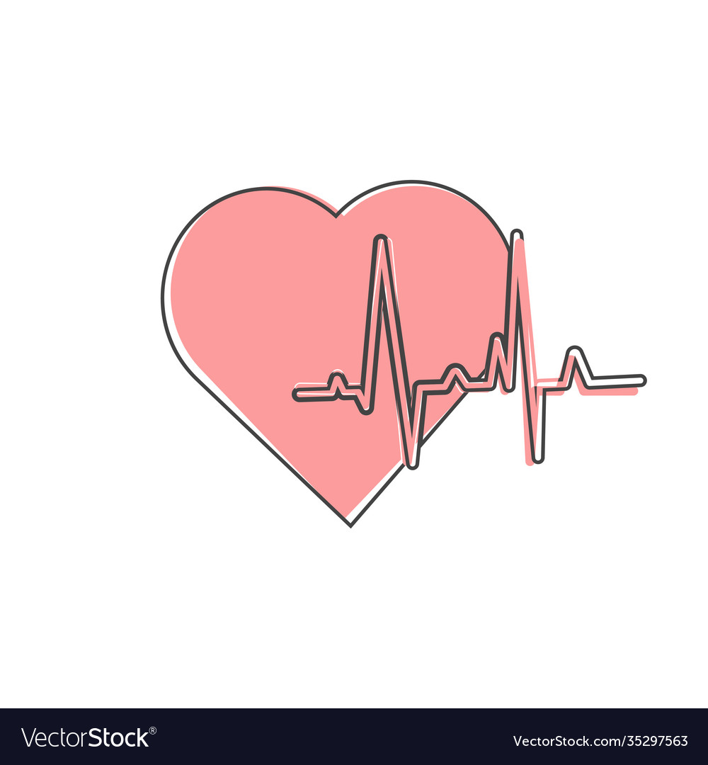 Heart rate icon arrhythmia and cartoon vector image Heart rate icon arrhythmia and cartoon