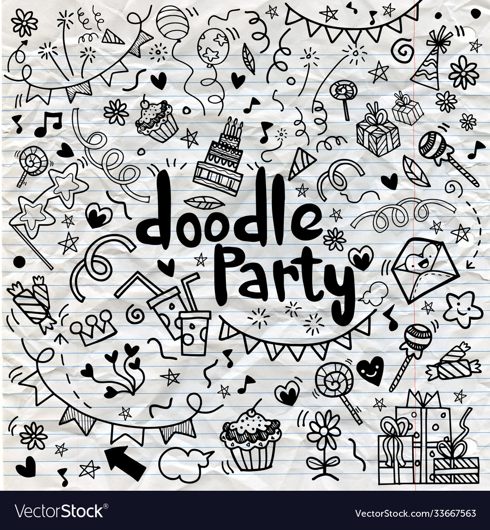 Objects and symbols on party element Vector Image Objects and symbols on party element