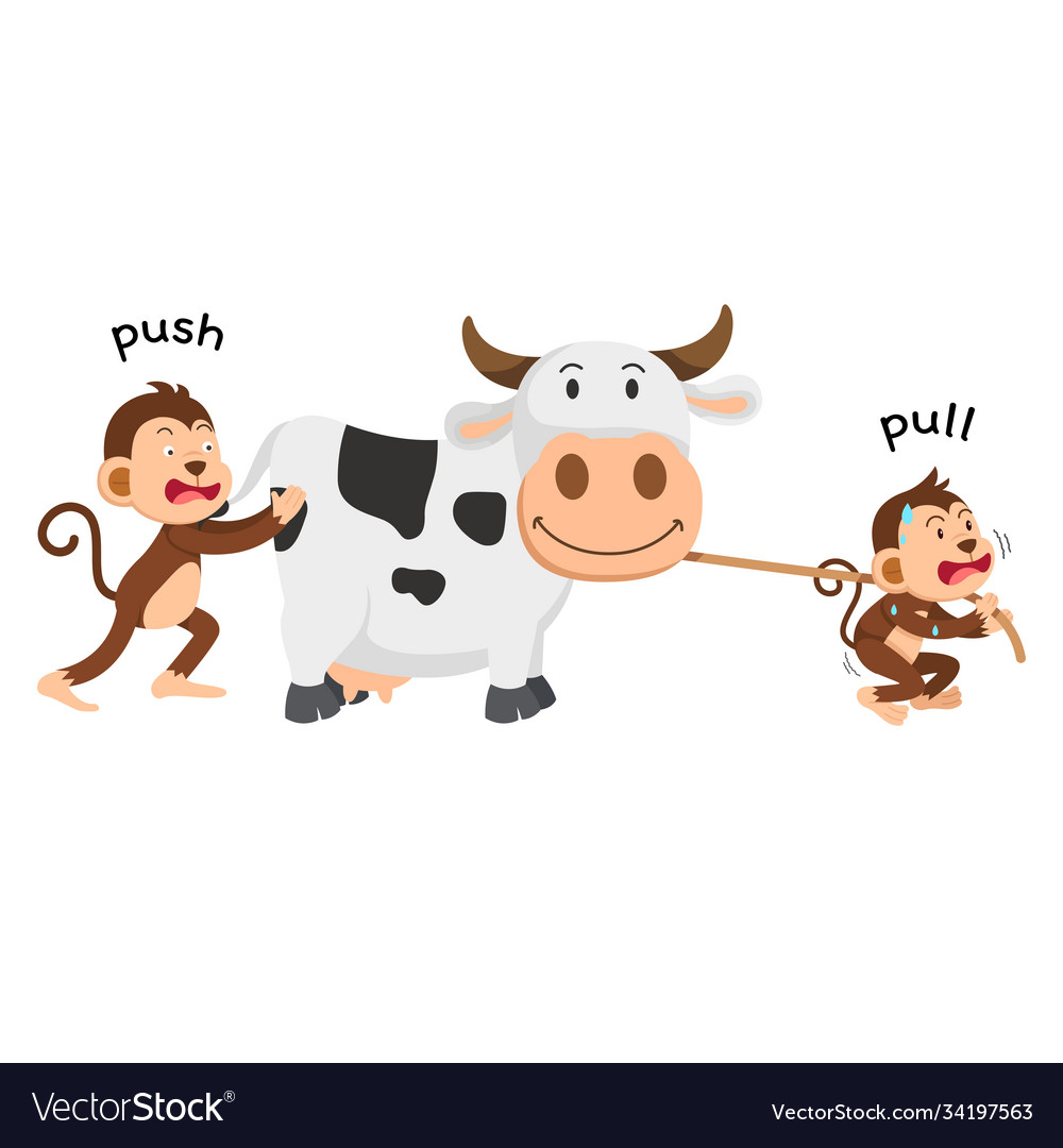 opposite-push-and-pull-royalty-free-vector-image