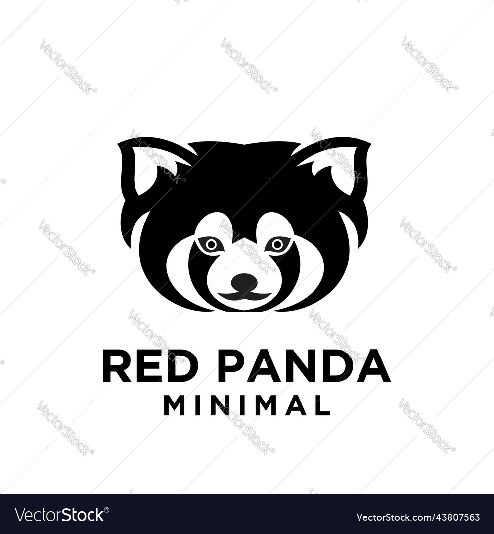 Red panda black logo icon design