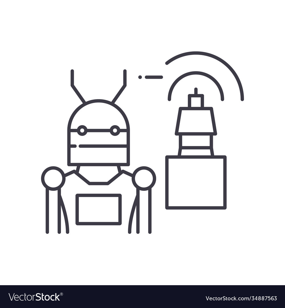 Robot automation icon linear isolated vector image Robot automation icon linear isolated