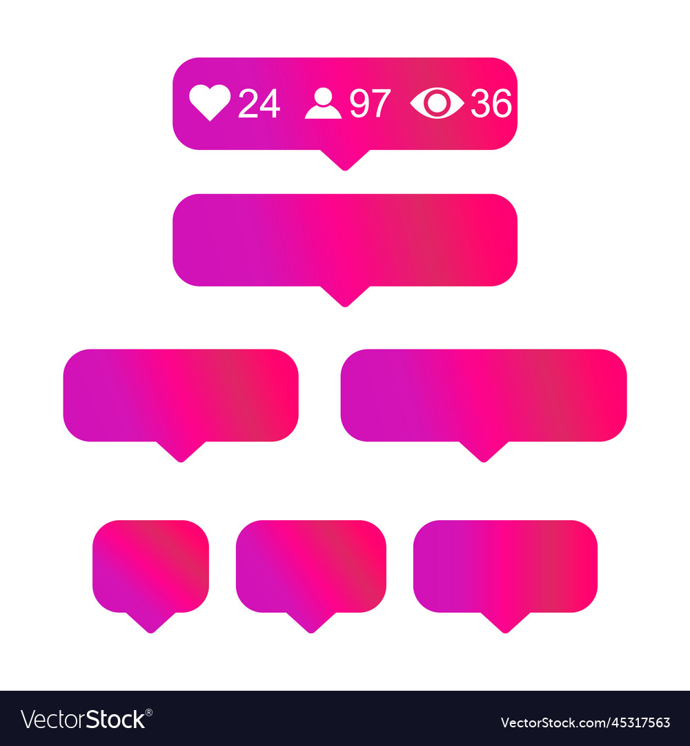 Set of interface buttons for web design social