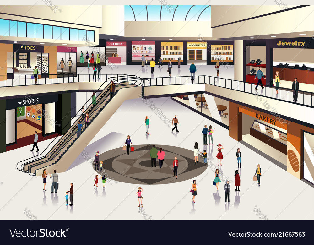 Download Shopping mall Royalty Free Vector Image - VectorStock