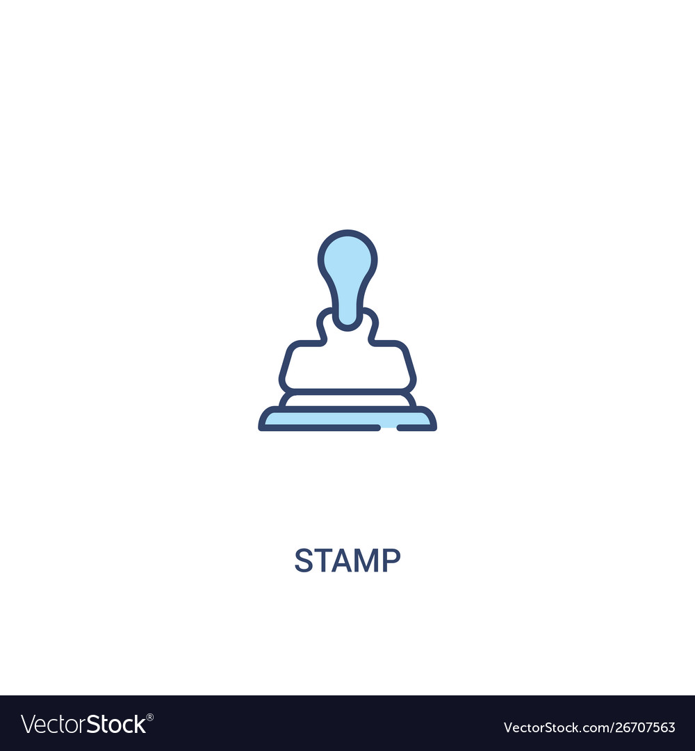 Stamp concept 2 colored icon simple line element vector image Stamp concept 2 colored icon simple line element