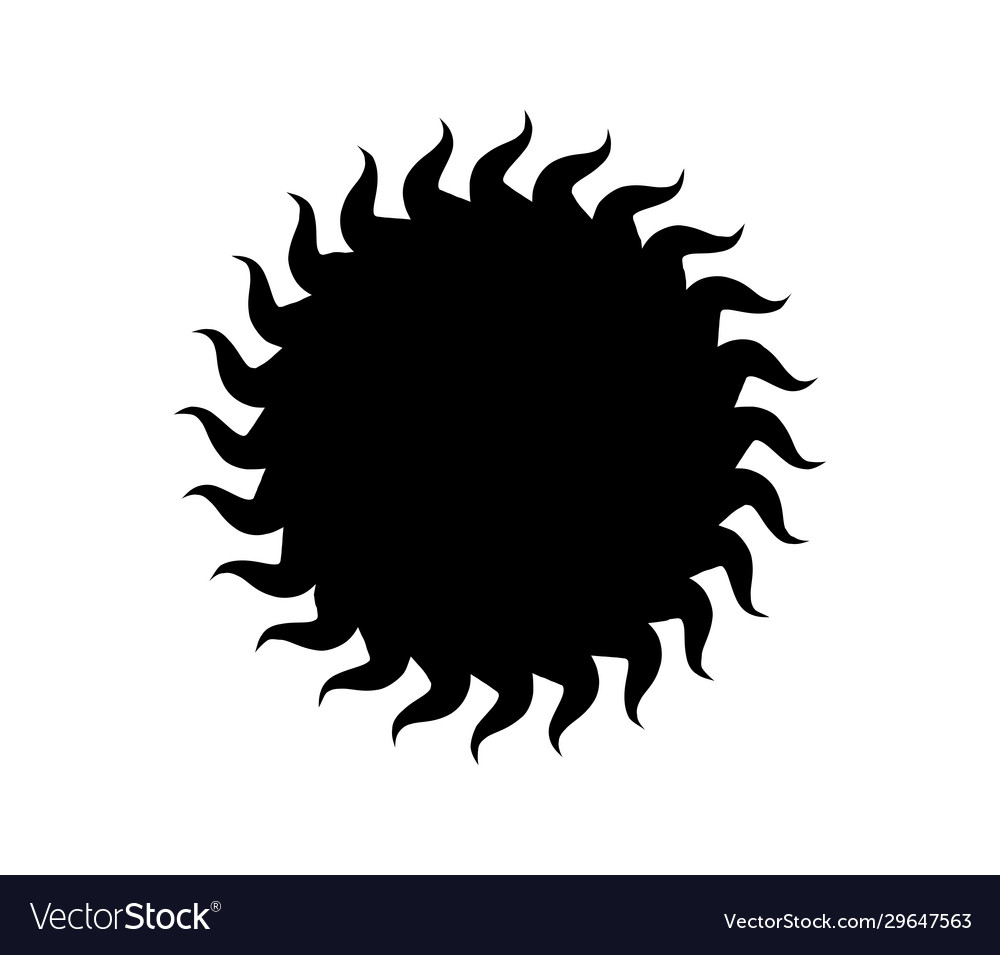 Sun icon in on white background Royalty Free Vector Image