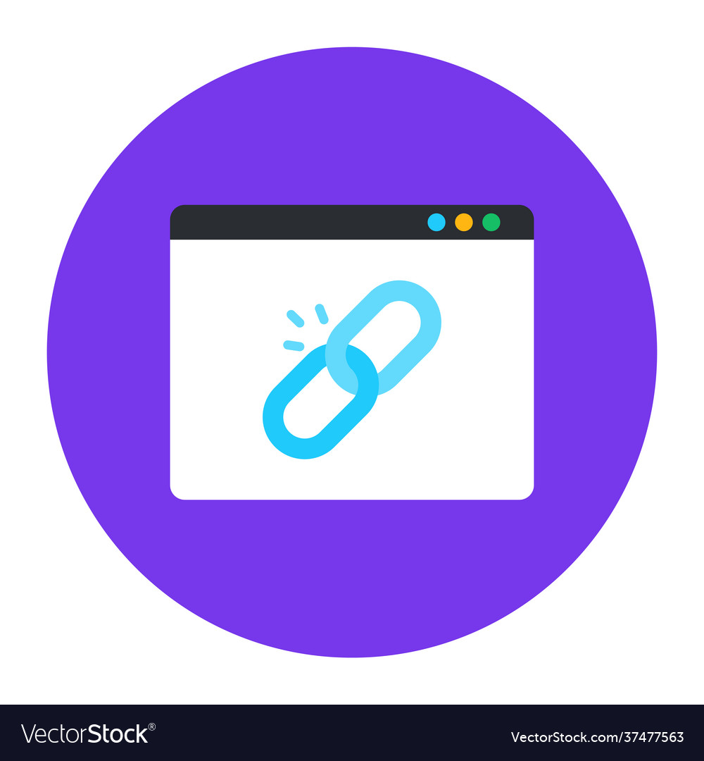 Web URL Icon - Flat Style