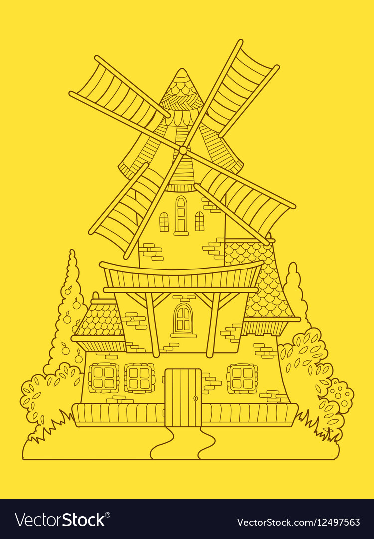 Windmill color drawing