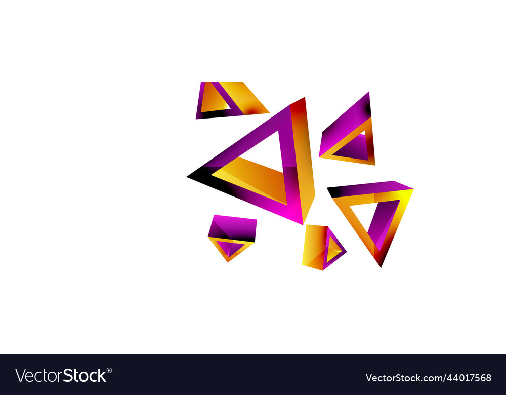 3d triangle abstract background basic shape vector image 3d triangle abstract background basic shape