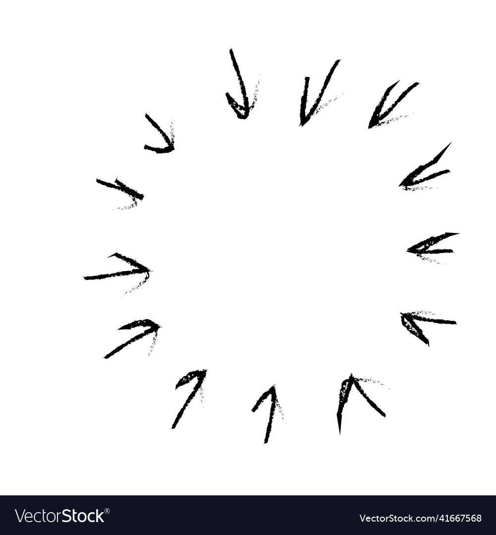 Arrows frame pointing in center circle firework vector image Arrows frame pointing in center circle firework