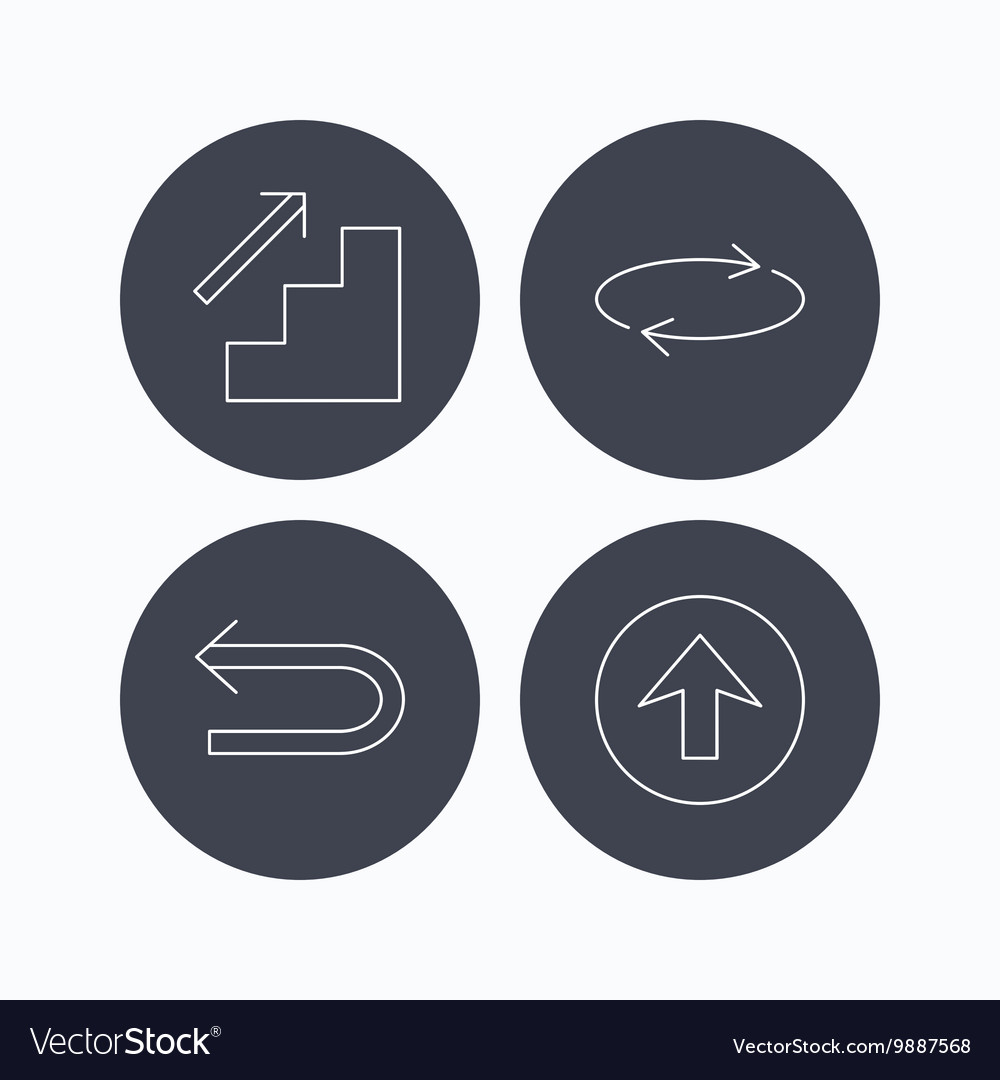 Arrows icons upload repeat linear signs