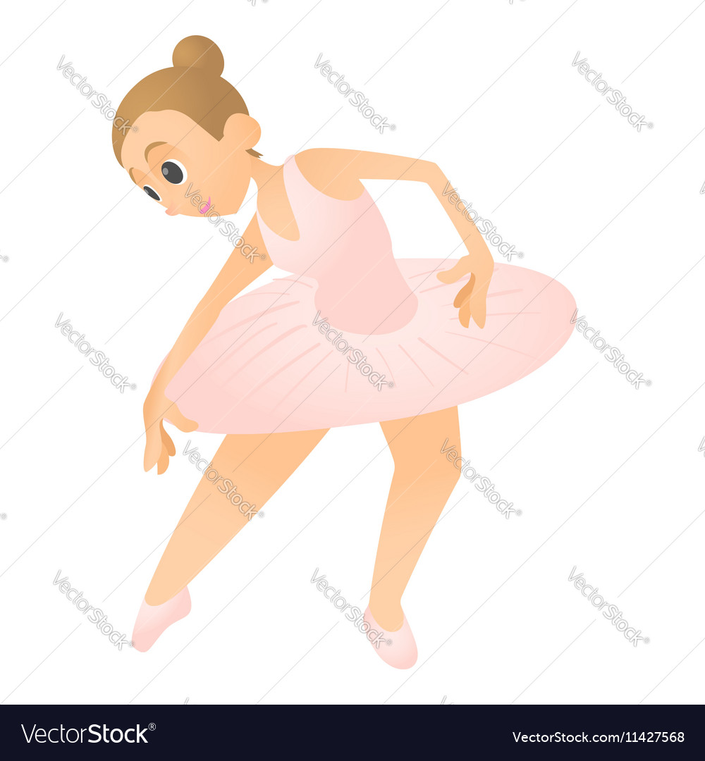 Ballerina in pose icon flat style Royalty Free Vector Image