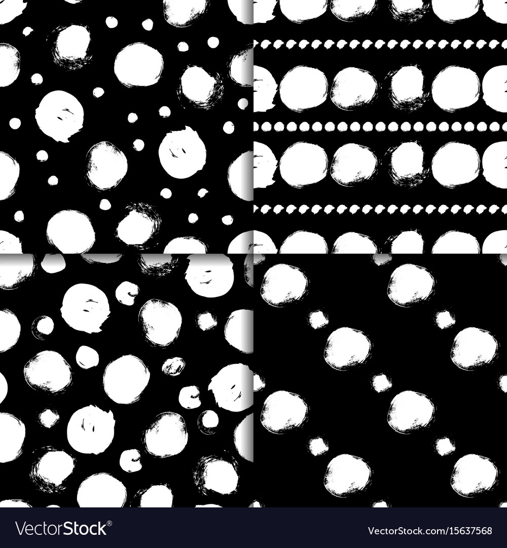 Black and white pattern set with circles