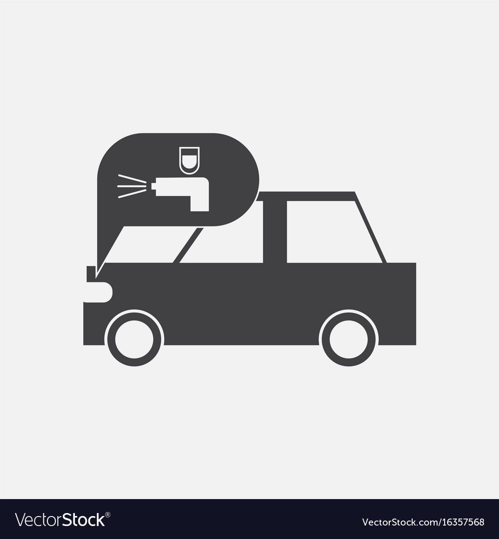 Black icon on white background car and sound