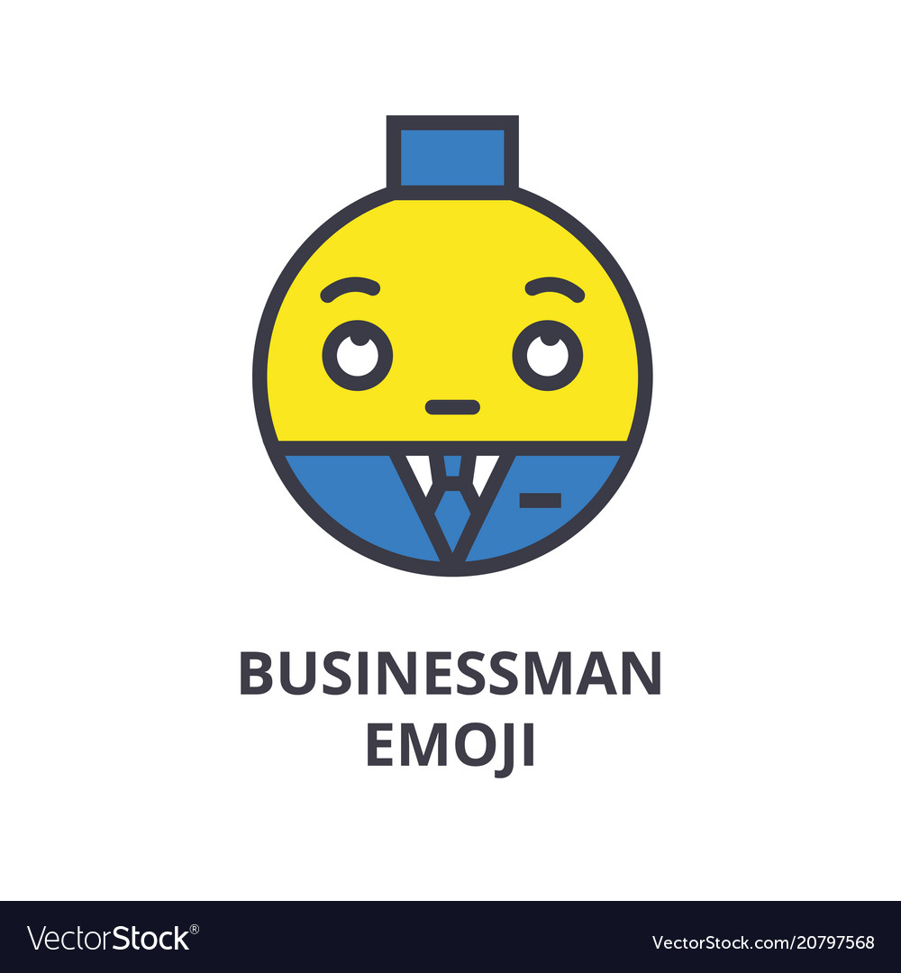 Businessman emoji line icon sign Royalty Free Vector Image