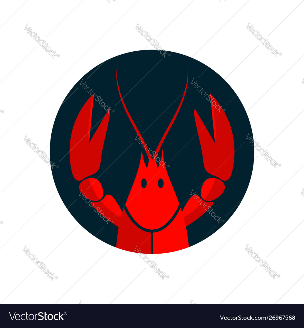 Crayfish logo red river lobster langoustine