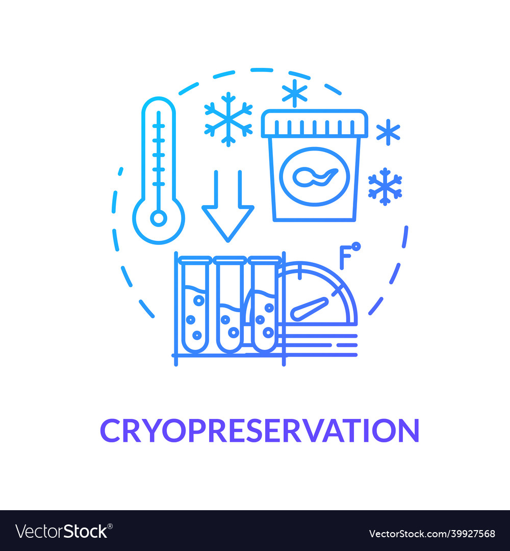 Cryopreservation blue concept icon female egg Vector Image