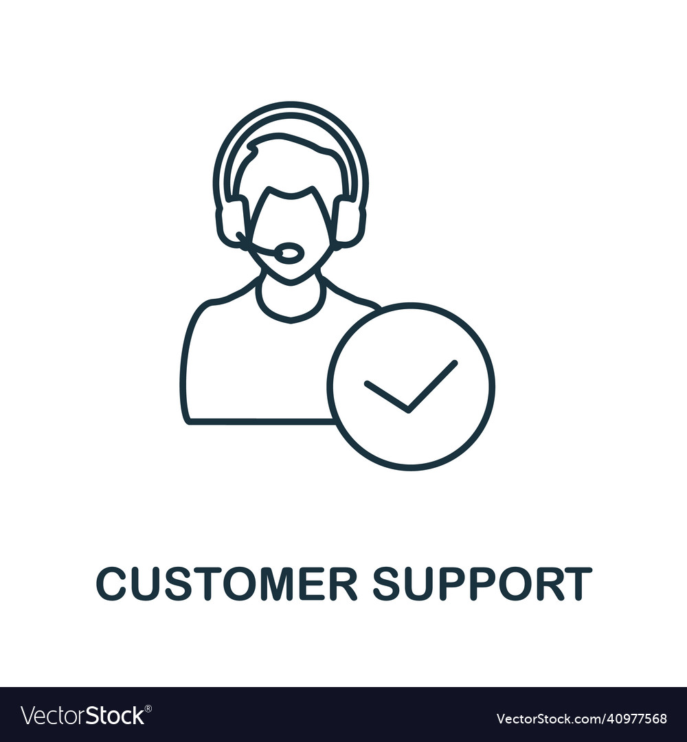 Customer support icon line element from vector image Customer support icon line element from