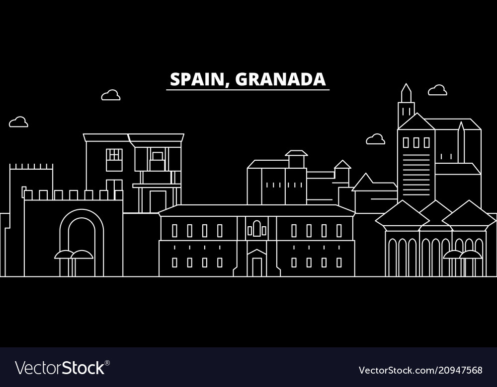 Granada silhouette skyline spain