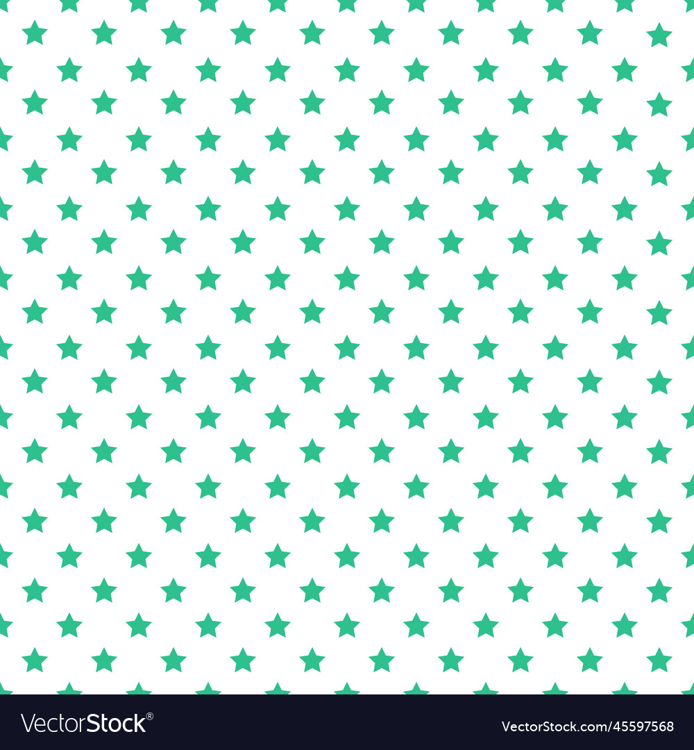 Green seamless stars patterns on white background