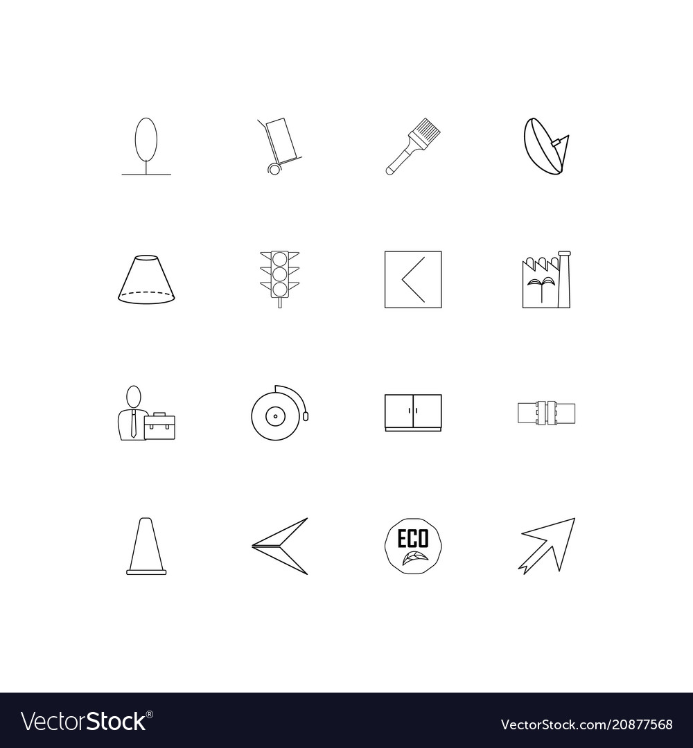 Industry linear thin icons set outlined simple